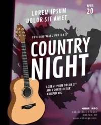 Black 3d Country Night Instagram Portrait template