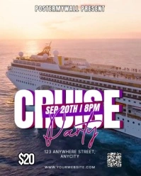 Black 3d Cruise Party Instagram Portrait template