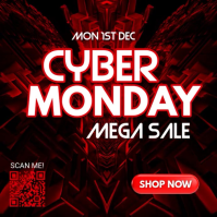 Black 3d Cyber Monday Instagram Post template