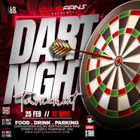 Black 3d Darts Night Tournament Instagram Post template