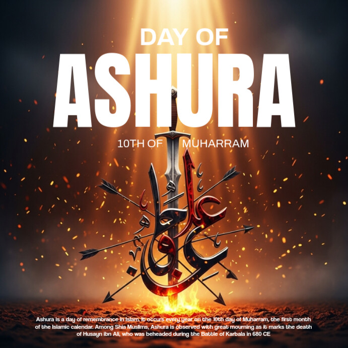 Black 3d Day Of Ashura Instagram Post template