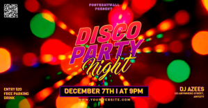 Noir Disco Party Facebook-annonce Template