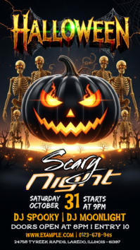 สีดำ Halloween DJ Party Instagram Story Template