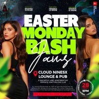Black 3d Easter Monday Bash Night Club Party Event Flyer  Instagram Post template