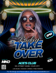 Black 3d Editable Friday Takeover Party Flyer  Flyer (us Letter) template