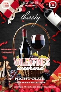 Black 3d Editable Valentine's Party Flyer  Pinterest Graphic template