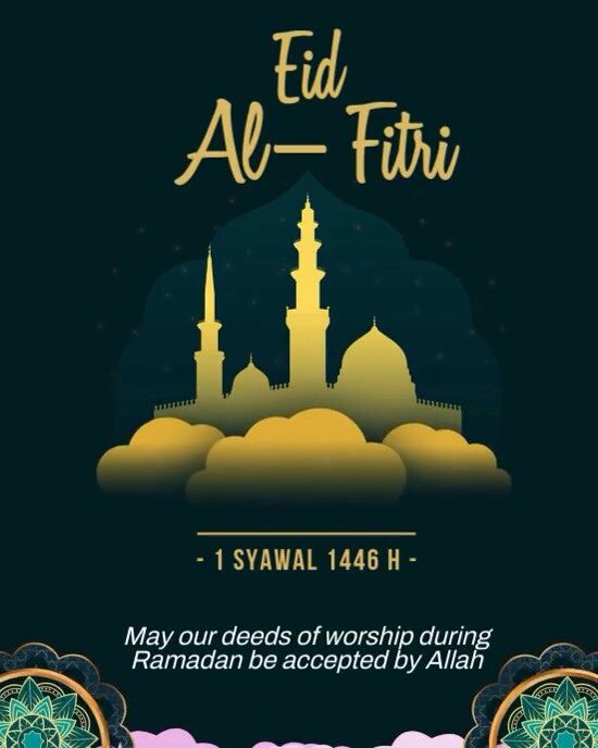 Black 3d Eid Mubarak Instagram Portrait template
