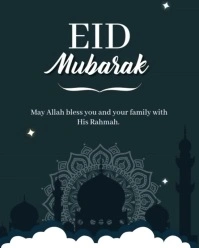 Black 3d Eid Mubarak Instagram Portrait template