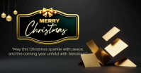 Black 3d Elegant Gold Christmas Tree Festive Card Facebook Ad template