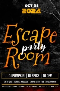 Black 3d Escape Party Poster Poster Plakkaat template