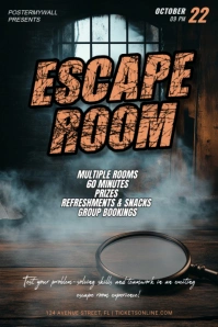 Black 3d Escape Room Poster template