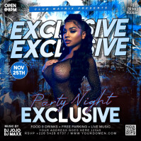 Black 3d Exclusive Party Night  Square (1:1) template