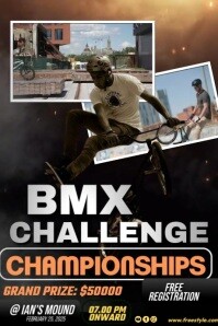 Black 3d Extreme Sports Poster template