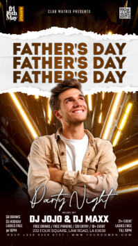 Black 3d Father's Day Party Night  Instagram Story template