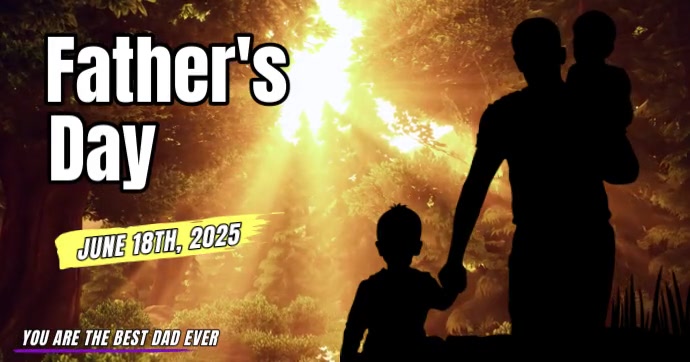 Black 3d Father's Day Gambar Bersama Facebook template