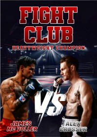Black 3d Fight Club Event A4 template