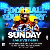 Black 3d Football Game Day Kick Of Template Square (1:1)