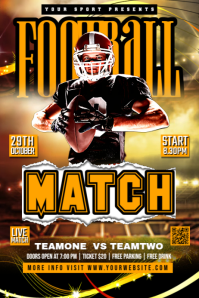 Black 3d Football Match Poster template