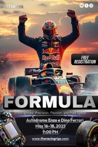 Black 3d Formula Racing Poster Cartaz template