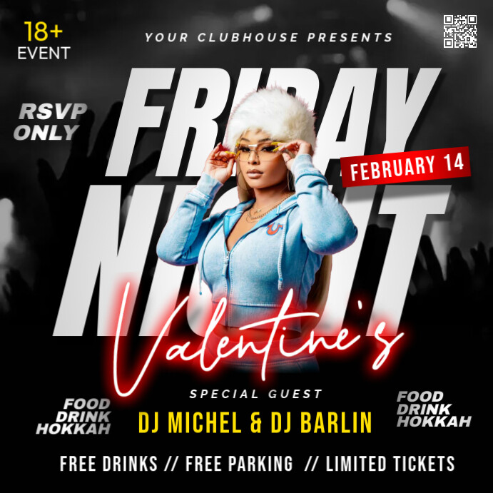 Black 3d Friday Night Instagram Post Template | PosterMyWall