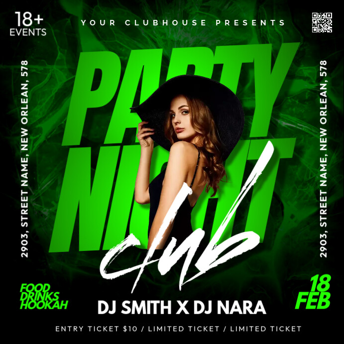 Black 3d Friday Night Instagram Post Template | PosterMyWall