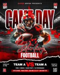 Noir Football Game Day Event Instagram Portrait Template