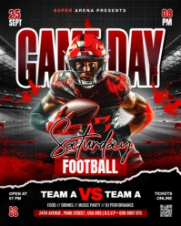 Black 3d Game Day Flyer Template Instagram Portrait