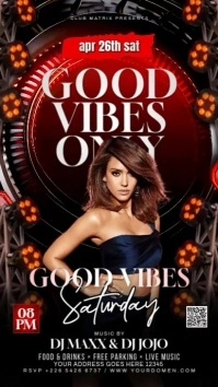 Black 3d Good Vibes Only  Instagram Story template