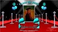Black 3d Graduation, Announcement, Custom, Editable, Award, Red Carpet, Graduacion, Zoom Digital Dis template