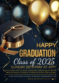 Black 3d Graduation A6 template