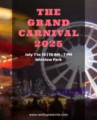 Black 3d Grand Carnival Instagram Portrait template