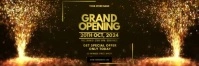 Black 3d Grand Opening Tajuk Twitter template