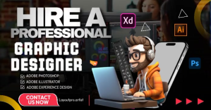 Black 3d Grpahic Designer  Facebook Shared Image template