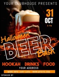 Black 3d Halloween Beer Bar Volantino (us Letter) template