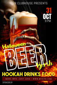 Black 3d Halloween Beer Bar Volantino (us Letter) Poster template