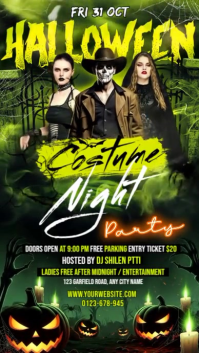 Black 3d Halloween Costume Night Party Instagram Story template