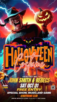 Black Halloween Costume Party Instagram na Kuwento Template