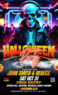 Black 3d Halloween Dj Party Invitation Template Us Legal