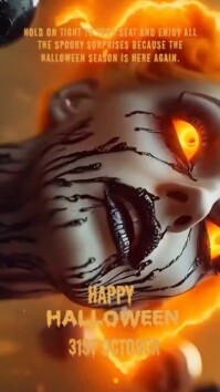 Коричневый Halloween Celebration Ekran reklamowy Template