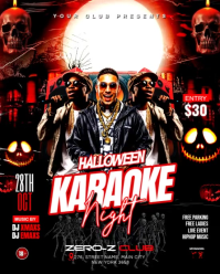 Black 3d Halloween Karaoke And Ladies Night Party  Instagram Portrait template