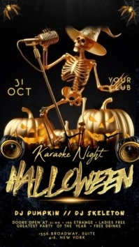 Black 3d Halloween Karaoke  Digital Display (9:16) template