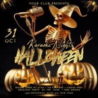 Black 3d Halloween Karaoke Square (1:1) template