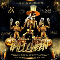 Black 3d Halloween Karaoke Square (1:1) template