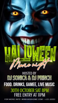 Black 3d Halloween Movie Night Party Youtube Short template