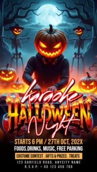 Black 3d Halloween Music Party Instagram Story template