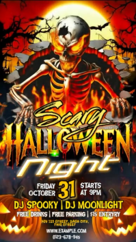 Black 3d Halloween Night Party Instagram Story template