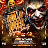 Black 3d Halloween Night Party Video Ads Flyer Instagram Post template
