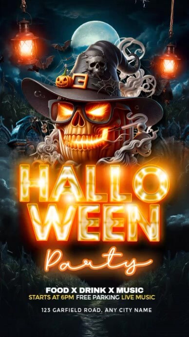 Copy of Black 3d Halloween Party Flyer Instagram Story | PosterMyWall