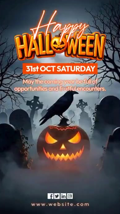 Black 3d Halloween Party Instagram Reel Video Template | PosterMyWall
