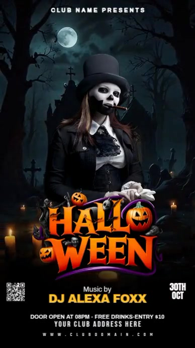 Plantilla de Black 3d Halloween Party Instagram Story | PosterMyWall